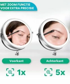 Beste deal 👏 Personal Care Make Up Spiegel Met Led Verlichting - 5X Vergroting - Wandspiegel Rond - Scheerspiegel Wandmodel - Badkamer - Douche - Chroom 👍 -L'Oréal Shop 550x550 174