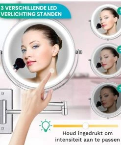 Beste deal 👏 Personal Care Make Up Spiegel Met Led Verlichting - 5X Vergroting - Wandspiegel Rond - Scheerspiegel Wandmodel - Badkamer - Douche - Chroom 👍 -L'Oréal Shop 550x550 175