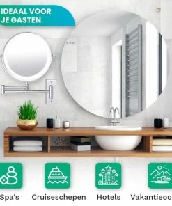 Beste deal 👏 Personal Care Make Up Spiegel Met Led Verlichting - 5X Vergroting - Wandspiegel Rond - Scheerspiegel Wandmodel - Badkamer - Douche - Chroom 👍 -L'Oréal Shop 550x550 176