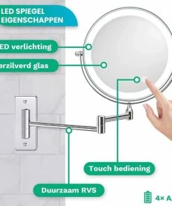 Beste deal 👏 Personal Care Make Up Spiegel Met Led Verlichting - 5X Vergroting - Wandspiegel Rond - Scheerspiegel Wandmodel - Badkamer - Douche - Chroom 👍 -L'Oréal Shop 550x550 178