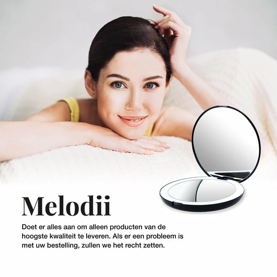 Beste Pirce 🤩 Melodii Compact Make-up Spiegel Met Tru-Daylight Verlichting - 10x Vergroting ⭐ 7 Beste Pirce 🤩 Melodii Compact Make-up Spiegel Met Tru-Daylight Verlichting - 10x Vergroting ⭐ - Afbeelding 6