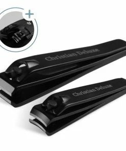 Uitgang 🔔 Christian Deluxe® Combo Nagelknipper Set - Zwart - Inclusief Luxe Opberg Etui - Nagelschaar Voor Knippen Van Teennagels En Vingernagels 🔥