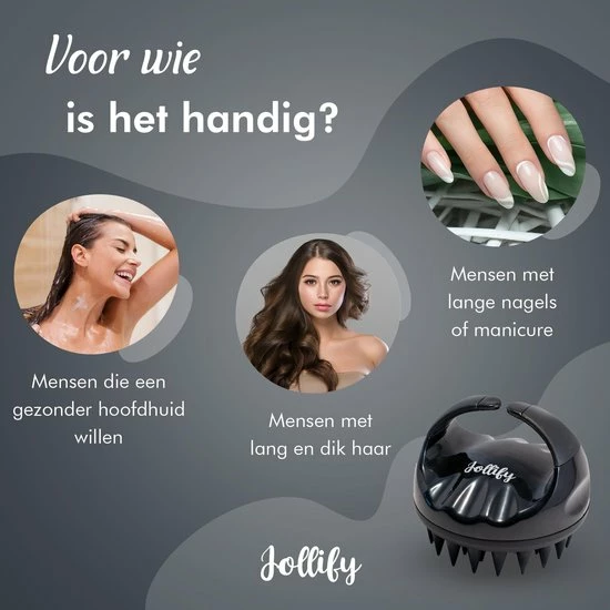 Aanbiedingen 🔔 Jollify® Siliconen Haarborstel & Scalp Massager – Hoofdhuid Massage Borstels – Anti Roos Shampoo Borstel & Hoofdhuid Borstel - Zwart ⭐ 6 Aanbiedingen 🔔 Jollify® Siliconen Haarborstel & Scalp Massager – Hoofdhuid Massage Borstels – Anti Roos Shampoo Borstel & Hoofdhuid Borstel - Zwart ⭐ - Afbeelding 4