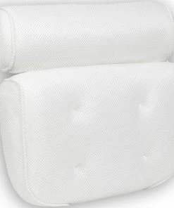 Coupon 😉 Loti Living Badkussen Voor In Bad – Badkussen – Nekkussen Bad – Hoofdsteun Bad – Badkussen Met Zuignappen – 4 Zuignappen – Ergonomisch Nekkussen – Antislip - Wit - Kerstcadeau 😍
