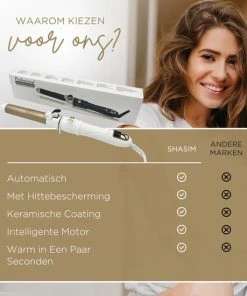Beste Verkoop ⌛ Shasim Automatische Krultang - BLACK FRIDAY- Haarkruller - Wit/ Goud 😀 -L'Oréal Shop 550x550 656