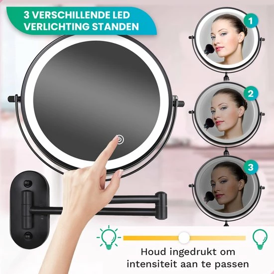 Beste recensies van π Personal Care Make Up Spiegel Met Led Verlichting - 5X Vergroting - Wandspiegel Rond - Scheerspiegel Wandmodel - Badkamer - Douche - Zwart π₯ 9 Beste recensies van π Personal Care Make Up Spiegel Met Led Verlichting - 5X Vergroting - Wandspiegel Rond - Scheerspiegel Wandmodel - Badkamer - Douche - Zwart π₯ - Afbeelding 7