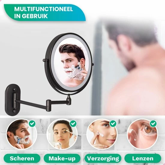 Beste recensies van π Personal Care Make Up Spiegel Met Led Verlichting - 5X Vergroting - Wandspiegel Rond - Scheerspiegel Wandmodel - Badkamer - Douche - Zwart π₯ 12 Beste recensies van π Personal Care Make Up Spiegel Met Led Verlichting - 5X Vergroting - Wandspiegel Rond - Scheerspiegel Wandmodel - Badkamer - Douche - Zwart π₯ - Afbeelding 10