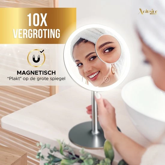 Beste recensies van 💯 Xclusive-lifestyle® Luxe Make-Up Spiegel Met LED Verlichting - Oplaadbaar - 3 Lichtkleuren - Dimbaar - Scheerspiegel - Afneembaar 10x Vergrotings Spiegeltje - 360° Verstelbaar - Sinterklaas Cadeau ✔️ 11 Beste recensies van 💯 Xclusive-lifestyle® Luxe Make-Up Spiegel Met LED Verlichting - Oplaadbaar - 3 Lichtkleuren - Dimbaar - Scheerspiegel - Afneembaar 10x Vergrotings Spiegeltje - 360° Verstelbaar - Sinterklaas Cadeau ✔️ - Afbeelding 9