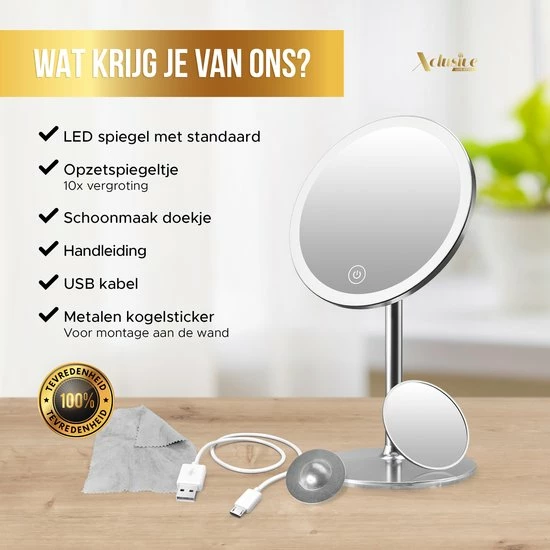 Beste recensies van 💯 Xclusive-lifestyle® Luxe Make-Up Spiegel Met LED Verlichting - Oplaadbaar - 3 Lichtkleuren - Dimbaar - Scheerspiegel - Afneembaar 10x Vergrotings Spiegeltje - 360° Verstelbaar - Sinterklaas Cadeau ✔️ 12 Beste recensies van 💯 Xclusive-lifestyle® Luxe Make-Up Spiegel Met LED Verlichting - Oplaadbaar - 3 Lichtkleuren - Dimbaar - Scheerspiegel - Afneembaar 10x Vergrotings Spiegeltje - 360° Verstelbaar - Sinterklaas Cadeau ✔️ - Afbeelding 10