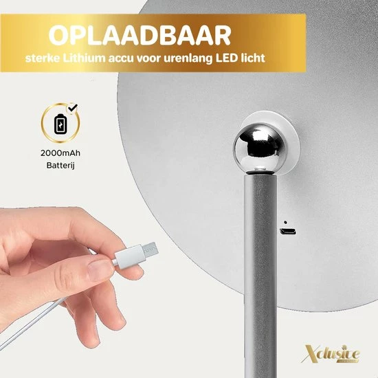 Beste recensies van 💯 Xclusive-lifestyle® Luxe Make-Up Spiegel Met LED Verlichting - Oplaadbaar - 3 Lichtkleuren - Dimbaar - Scheerspiegel - Afneembaar 10x Vergrotings Spiegeltje - 360° Verstelbaar - Sinterklaas Cadeau ✔️ 14 Beste recensies van 💯 Xclusive-lifestyle® Luxe Make-Up Spiegel Met LED Verlichting - Oplaadbaar - 3 Lichtkleuren - Dimbaar - Scheerspiegel - Afneembaar 10x Vergrotings Spiegeltje - 360° Verstelbaar - Sinterklaas Cadeau ✔️ - Afbeelding 12