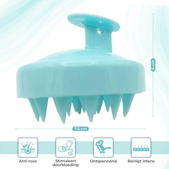 Gloednieuw β Elency Scalp Massager – Haarborstel – Scrub – Anti Roos – Massage Borstel – Exfoliëren – Hoofdmassage – Haargroei – Hair Brush – Gezond Haar – Reinigt Hoofdhuid – Set Van 2 Stuks – Turquoise π 5 Gloednieuw β Elency Scalp Massager – Haarborstel – Scrub – Anti Roos – Massage Borstel – Exfoliëren – Hoofdmassage – Haargroei – Hair Brush – Gezond Haar – Reinigt Hoofdhuid – Set Van 2 Stuks – Turquoise π - Afbeelding 3