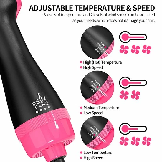 Goedkoop π Easy Life | Föhnborstel 3-in-1 Keramische Magic Hair-Brush - Föhnen Stijlen Krullen - Lang Haar - Roze/zwart 𧨠5 Goedkoop π Easy Life | Föhnborstel 3-in-1 Keramische Magic Hair-Brush - Föhnen Stijlen Krullen - Lang Haar - Roze/zwart 𧨠- Afbeelding 3