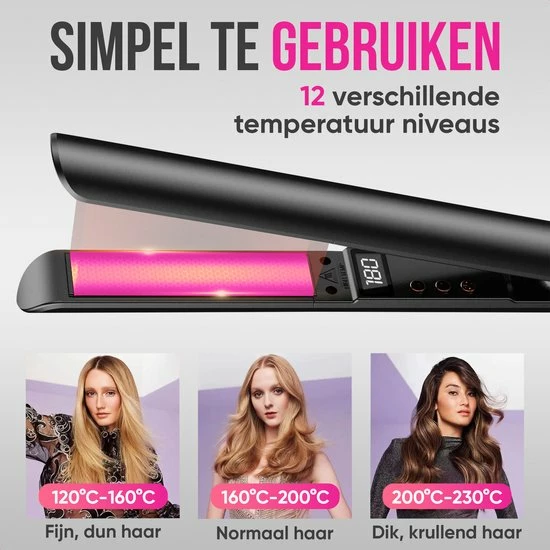 Flash-uitverkoop β¨ Strex Stijltang - 2 In 1 - Stijlen En Krullen - Keramisch - 120℃/230℃ - Krultang π 5 Flash-uitverkoop β¨ Strex Stijltang - 2 In 1 - Stijlen En Krullen - Keramisch - 120℃/230℃ - Krultang π - Afbeelding 3