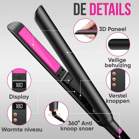 Flash-uitverkoop β¨ Strex Stijltang - 2 In 1 - Stijlen En Krullen - Keramisch - 120℃/230℃ - Krultang π 9 Flash-uitverkoop β¨ Strex Stijltang - 2 In 1 - Stijlen En Krullen - Keramisch - 120℃/230℃ - Krultang π - Afbeelding 7