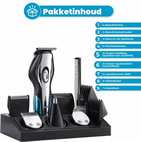 Beste Verkoop π BAESS 5-in-1 Tondeuse Voor Mannen - Baard En Lichaam - Bodygroomer - Neus En Oor - Trimmer - Blauw π₯ 14 Beste Verkoop π BAESS 5-in-1 Tondeuse Voor Mannen - Baard En Lichaam - Bodygroomer - Neus En Oor - Trimmer - Blauw π₯ - Afbeelding 12