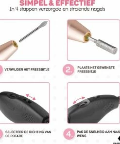 Uitgang 🥰 Vulpes Goods Vulpes BeautyCare® Elektrische Nagelvijl - 11 Nagelfrees Bitjes, 96 Schuurrolletjes & Draagtas - Manicure En Pedicure Set - Limited Edtion - Rosé/Goud 😍 -L'Oréal Shop 550x555