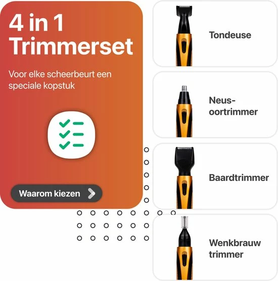 Gloednieuw 🔥 Smart-Tech Smarttech - 4 In 1 Oplaadbare Multifunctionele Neus, Baard, Wenkbrauw En Oor Trimmer ❤️ 5 Gloednieuw 🔥 Smart-Tech Smarttech - 4 In 1 Oplaadbare Multifunctionele Neus, Baard, Wenkbrauw En Oor Trimmer ❤️ - Afbeelding 3