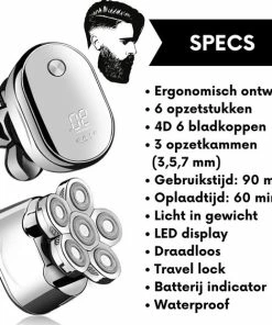 Flash-uitverkoop 🔔 Sansbeauté 6-in-1 Scheerapparaat Mannen – Trimmer - Nat & Droog - Face Head & Hair Shaver – Hoofd Kaal Scheren - Opzetstukken - Draadloos - Skull Edition - Gratis E-Book ⭐ -L'Oréal Shop 550x562