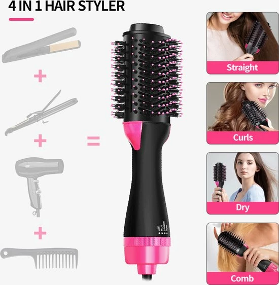 Goedkoop π Easy Life | Föhnborstel 3-in-1 Keramische Magic Hair-Brush - Föhnen Stijlen Krullen - Lang Haar - Roze/zwart 𧨠6 Goedkoop π Easy Life | Föhnborstel 3-in-1 Keramische Magic Hair-Brush - Föhnen Stijlen Krullen - Lang Haar - Roze/zwart 𧨠- Afbeelding 4