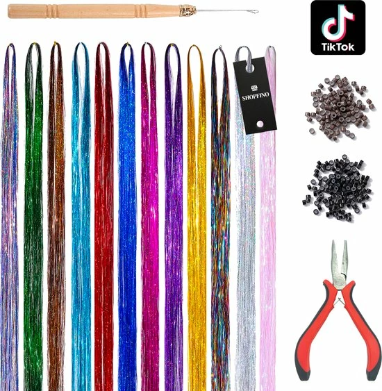 Uitgang β¨ SHOPFINO Glitter Hair Extensions - Hair Tinsel Kit - Haar Extentions - Hittebestendig - TikTok - 12 Verschillende Kleuren - 4800 Hairtinsels - Black Friday - Sinterklaas - Cadeautip π 3 Uitgang β¨ SHOPFINO Glitter Hair Extensions - Hair Tinsel Kit - Haar Extentions - Hittebestendig - TikTok - 12 Verschillende Kleuren - 4800 Hairtinsels - Black Friday - Sinterklaas - Cadeautip π