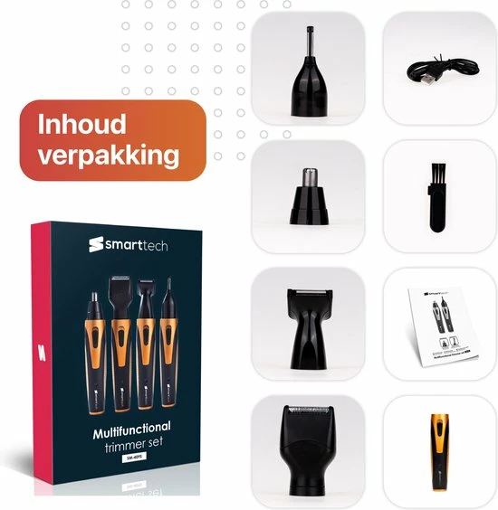 Gloednieuw 🔥 Smart-Tech Smarttech - 4 In 1 Oplaadbare Multifunctionele Neus, Baard, Wenkbrauw En Oor Trimmer ❤️ 11 Gloednieuw 🔥 Smart-Tech Smarttech - 4 In 1 Oplaadbare Multifunctionele Neus, Baard, Wenkbrauw En Oor Trimmer ❤️ - Afbeelding 9