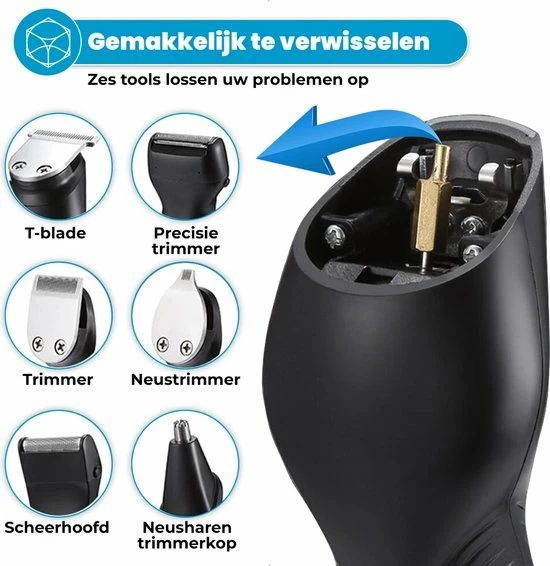 Beste Verkoop π BAESS 5-in-1 Tondeuse Voor Mannen - Baard En Lichaam - Bodygroomer - Neus En Oor - Trimmer - Blauw π₯ 5 Beste Verkoop π BAESS 5-in-1 Tondeuse Voor Mannen - Baard En Lichaam - Bodygroomer - Neus En Oor - Trimmer - Blauw π₯ - Afbeelding 3