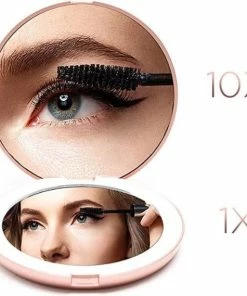 Goedkoopste 🔔 Fritzline© Make-up Spiegel | Compact | Tru-Daylight LED Verlichting | 10x Vergroting | Rond 🔔