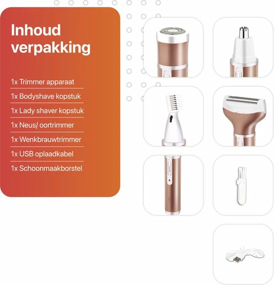 Goedkoopste π Smart-Tech - 4 In 1 Ladyshave - Oplaadbaar - Wenkbrauw Trimmer - Neus- En Oor Trimmer - Rose Gold π 9 Goedkoopste π Smart-Tech - 4 In 1 Ladyshave - Oplaadbaar - Wenkbrauw Trimmer - Neus- En Oor Trimmer - Rose Gold π - Afbeelding 7