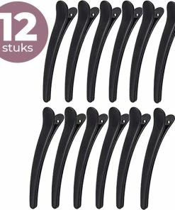 Korting 🌟 Dayshake Kappers Haarklemmen - 12 Stuks - Grote Haarklem - Stevige Platbek Haarklem - Professionele Haarklemmen - Afdeelklemmen 🎁