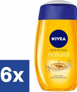 Aanbiedingen 🥰 NIVEA Natural Shower Oil Doucheolie - 6x 200 Ml 🤩