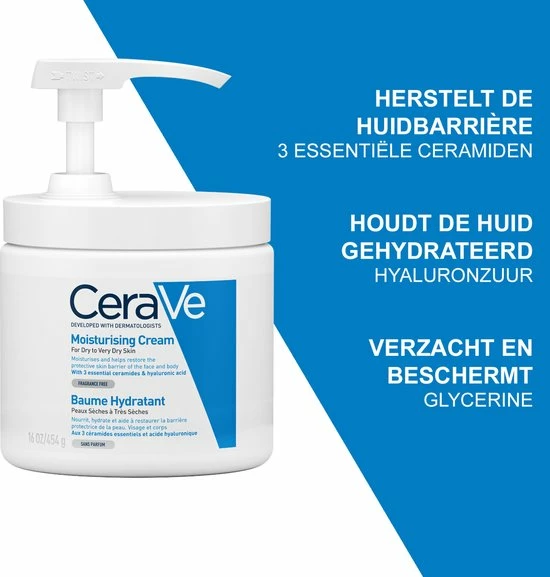 Flash-uitverkoop π CeraVe - Moisturizing Cream - Bodycréme - Droge Tot Zeer Droge Huid - 454 G π 6 Flash-uitverkoop π CeraVe - Moisturizing Cream - Bodycréme - Droge Tot Zeer Droge Huid - 454 G π - Afbeelding 4