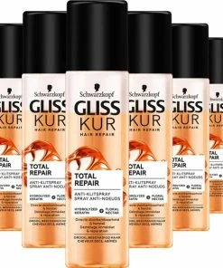 Flash-uitverkoop 🎁 Gliss Kur Total Repair Anti-Klit Spray 6x 200 Ml - Voordeelverpakking 🔥