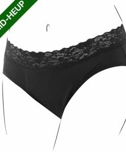 Beste deal ✨ Bamboozy Menstruatie Ondergoed 4-laags Mid-Heup Maat M 38-40 Zwart Period Underwear Duurzaam Menstrueren Incontinentie Zero Waste Daisy 😍