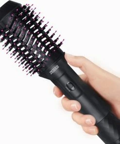 Beste deal 🤩 3-in-1 Föhnborstel Rond Keramische Magic Brush Lang/Kort/Stijl/Krullen 1200W Zwart Van Zedar 🥰