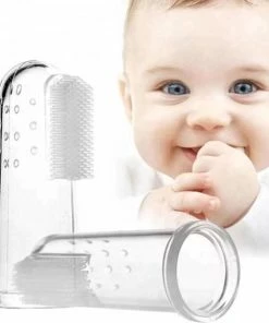Flash-uitverkoop 😉 Merkloos Baby Tandenborstel - 2 Stuks Vingertandenborstel Kindertandenborstel Op Vinger Siliconen 😍