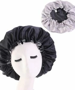 Nieuw 🎉 Satijnen Slaapmuts Zwart Afabs® / Hair Bonnet / Haar Bonnet Van Satijn / Satin Bonnet / Afro Nachtmuts Voor Slapen 🧨