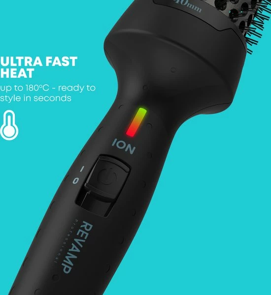 Nieuw 🤩 Revamp Progloss Keramische Warmteborstel - 40 Mm Krulborstel - 3 Meter Salonkabel - Fohnborstels ✔️ 9 Nieuw 🤩 Revamp Progloss Keramische Warmteborstel - 40 Mm Krulborstel - 3 Meter Salonkabel - Fohnborstels ✔️ - Afbeelding 7