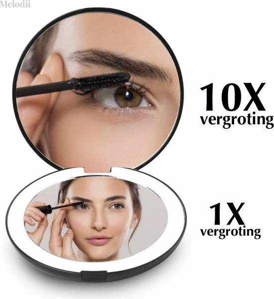 Beste Pirce 🤩 Melodii Compact Make-up Spiegel Met Tru-Daylight Verlichting - 10x Vergroting ⭐ 3 Beste Pirce 🤩 Melodii Compact Make-up Spiegel Met Tru-Daylight Verlichting - 10x Vergroting ⭐ - Afbeelding 2
