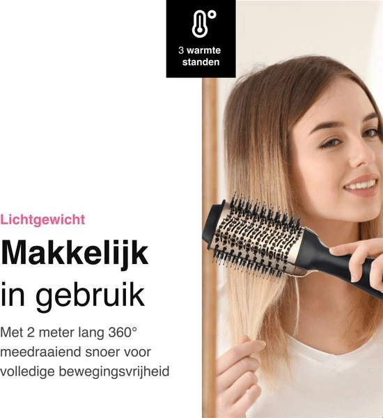 Kopen 🛒 Vivid Green 3-in-1 Ionische Fohnborstel Met Keramische 🧥 Coating - Lang/kort/Stijl/Krullen - 1000W - Roterend - Zwart/Goud 🛒 12 Kopen 🛒 Vivid Green 3-in-1 Ionische Fohnborstel Met Keramische 🧥 Coating - Lang/kort/Stijl/Krullen - 1000W - Roterend - Zwart/Goud 🛒 - Afbeelding 10