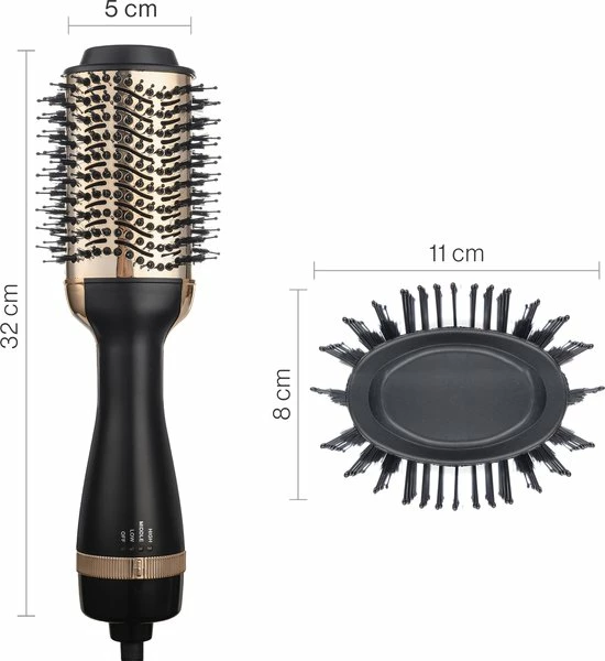 Kopen 🛒 Vivid Green 3-in-1 Ionische Fohnborstel Met Keramische 🧥 Coating - Lang/kort/Stijl/Krullen - 1000W - Roterend - Zwart/Goud 🛒 13 Kopen 🛒 Vivid Green 3-in-1 Ionische Fohnborstel Met Keramische 🧥 Coating - Lang/kort/Stijl/Krullen - 1000W - Roterend - Zwart/Goud 🛒 - Afbeelding 11