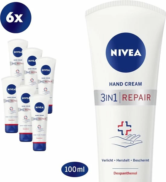 Hete verkoop π NIVEA 3-in-1 Repair Handcrème - 6 X 100ml - Droge Huid π 3 Hete verkoop π NIVEA 3-in-1 Repair Handcrème - 6 X 100ml - Droge Huid π