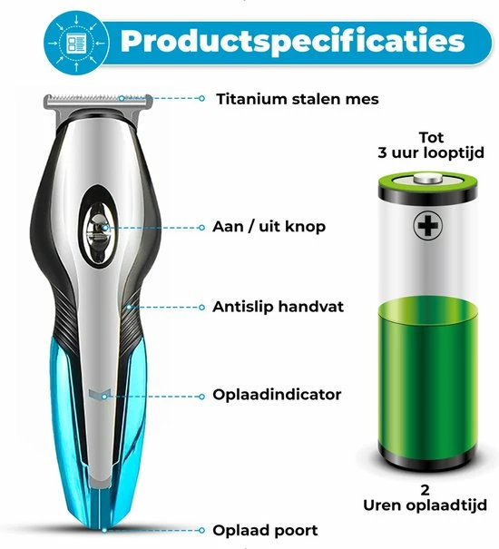 Beste Verkoop π BAESS 5-in-1 Tondeuse Voor Mannen - Baard En Lichaam - Bodygroomer - Neus En Oor - Trimmer - Blauw π₯ 9 Beste Verkoop π BAESS 5-in-1 Tondeuse Voor Mannen - Baard En Lichaam - Bodygroomer - Neus En Oor - Trimmer - Blauw π₯ - Afbeelding 7