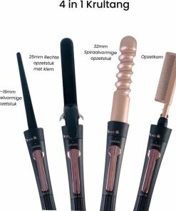 Nieuw 🛒 Lollabiz 4 In 1 Krultang Met Opzetstukken - Keramisch - Haarkruller - 13 Tot 32mm - 110-232°C ❤️ -L'Oréal Shop 550x606 4