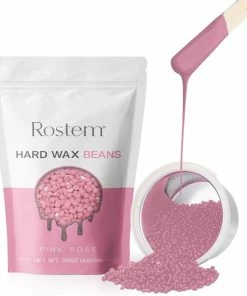 Uitgang 😍 Rostem® Luxe Harskorrels - Hard Wax Beans - Hotwax - Wax Bonen - Pink Rose 1KG - Incl. 10 Spatels 🔥