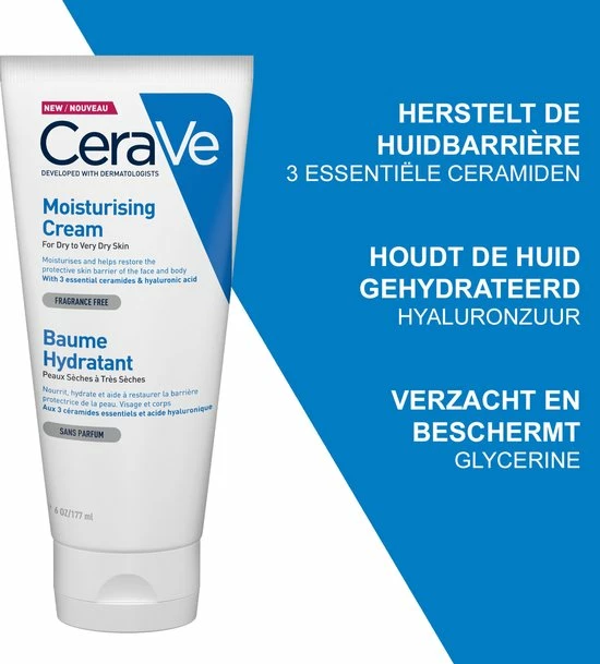 Uitgang π CeraVe - Moisturizing Cream - Bodycrème - Droge Tot Zeer Droge Huid - 177 Ml π 5 Uitgang π CeraVe - Moisturizing Cream - Bodycrème - Droge Tot Zeer Droge Huid - 177 Ml π - Afbeelding 3