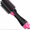 Goedkoop 🎉 Easy Life | Föhnborstel 3-in-1 Keramische Magic Hair-Brush - Föhnen Stijlen Krullen - Lang Haar - Roze/zwart 🧨