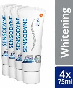 Beste deal ❤️ Sensodyne Repair & Protect Deep Repair Whitening Tandpasta Voor Gevoelige Tanden 4x 75 Ml 🎁