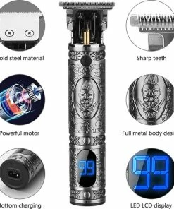 Promo 🎁 Arash® Tondeuse Mannen - 2022 Nieuwste Model - Draadloze Haartrimmer - Geschikt Voor Hoofdhaar/Baardhaar - Trimmer Draadloos - Scheerapparaat - Grijs - Inclusief Oplaadblok En 4 Opzetstukjes 👏 -L'Oréal Shop 550x614 1