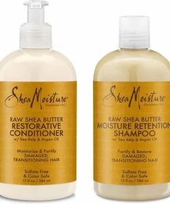 Flash-uitverkoop 😉 Shea Moisture Raw Shea Butter - Restorative Shampoo & Conditioner - Set Of 2 - 768 Ml ⭐
