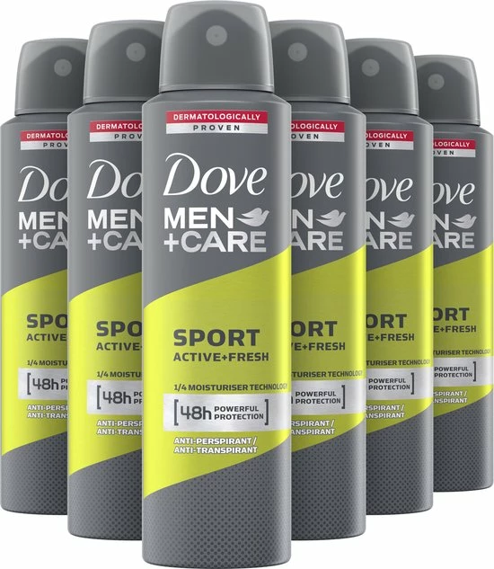Begroting π Dove Men+Care Men+Care Sport Active+Fresh Anti-Transpirant Deodorant Spray - 6 X 150 Ml - Voordeelverpakking β 3 Begroting π Dove Men+Care Men+Care Sport Active+Fresh Anti-Transpirant Deodorant Spray - 6 X 150 Ml - Voordeelverpakking β